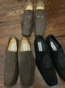 VTG Bravo Men's Black & Brown Slip On Square Toe Dress Shoes Size 10 & Silo - Picture 1 of 17