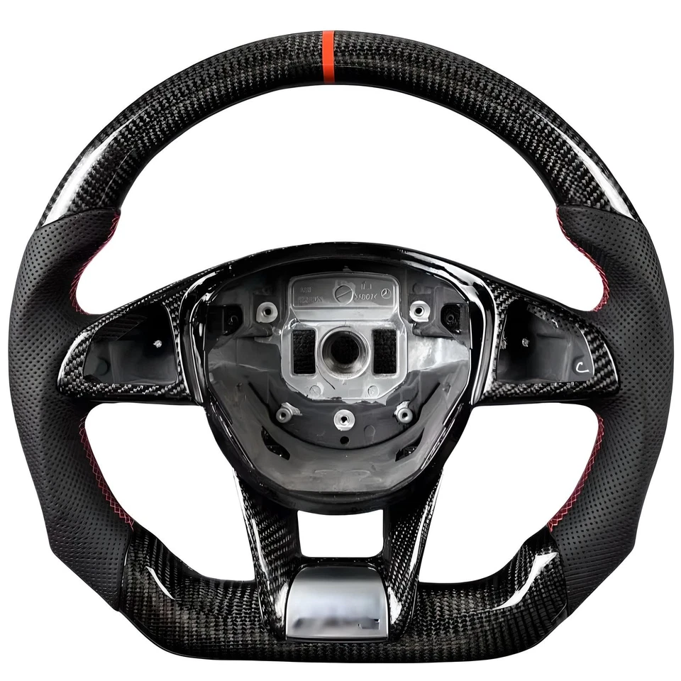 Volante de fibra de carbono para Mercedes-Benz C43 C63 E43 S G GLE GLC GLS AMG GT Foto 1 de 4