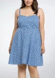 Torrid Damengröße 1X blau Blumenmuster Challis ärmelloses Trägerkleid - Bild 1 von 13