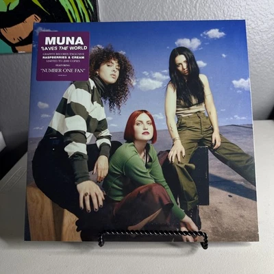 MUNA - Saves the World Vinyl LP Graffiti Records Exclusive RASPBERRIES AND CREAM - Image 1 of 3