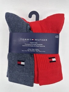 NEW 6 PAIR PACK BOYS TOMMY HILFIGER CUSHION CREW SOCKS SIZE 10.5-4 - Picture 1 of 4