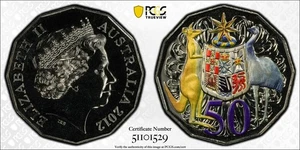 Australia 2012 HYPER-METALLIC COAT OF ARMS 50c Coin PCGS MS69 Top Pop #1529 - Picture 1 of 2