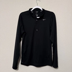 Nike Hombre Correr Cuarto Cremallera Negro Dri-fit Pequeño Manga Larga - Imagen 1 de 4