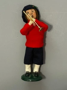 Vintage Byers Choice Carolers Christmas Figurine Chalfont Boy Band Trumpet Bugle - Picture 1 of 4