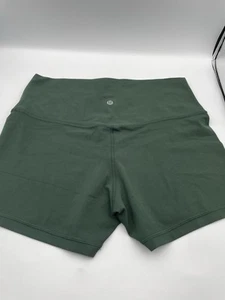 Lululemon Größe 12 Wunder Train hoch geschnittene Fahrradshorts 6" grün neu ohne Etikett - Bild 1 von 4