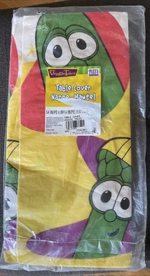 Mantel de papel vintage Veggie Tales cubierta de papel suministros de fiesta 1999 gran idea Foto 1 de 4