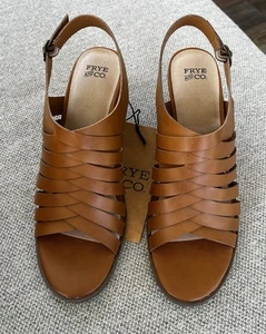 Frye and Company Galia einfarbig hellbraun Größe 10M Riemchen-Sandalen mit Absatz NEU - Bild 1 von 6