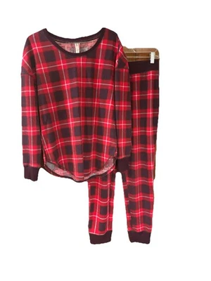 GILLIGAN & O'MALLEY Mujer Mediano 2 Piezas Pijamas Térmicas Rojo Azul Cuadros Foto 1 de 4