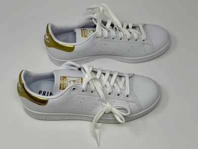 Adidas Stan Smith Classic White Gold Sneakers Women's Size 8.5 - Image 1 of 4