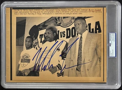 Mike Tyson Signed 1990 Type 3 Photograph PSA/DNA w Buster Douglas & Don King - Image 1 of 4