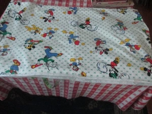 LICENSED DISNEY MICKEY& GANG Playing Sports LIGHT FLANNEL FABRIC 62X36" - Picture 1 of 3
