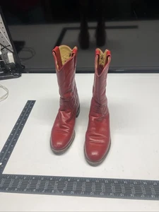 52 Stiefel rot gebraucht Justin S5 1/2 B 3055 gepflegt Damen Cowgirl hoch Leder günstig - Bild 1 von 19