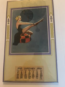 Gil Elvgren Louis F. Dow Litho Orig. 1945 Kalender Out On A Limb Kunstdruck - Bild 1 von 2