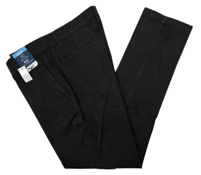 George #11895 NEW Men's Black Athletic Fit Stretch Tapered Leg Chino Pants - Image 1 of 4