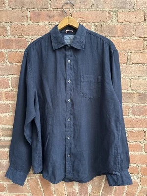 Camisa de lino Hartford para hombre, talla XL, azul marino Foto 1 de 4
