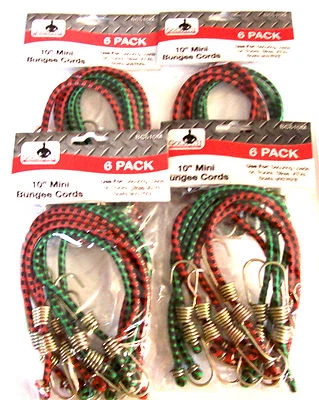 24 GOLIATH INDUSTRIAL 10" MINI BUNGEE CORDS BC610M TIE DOWN STRAPS CORD - Image 1 of 3