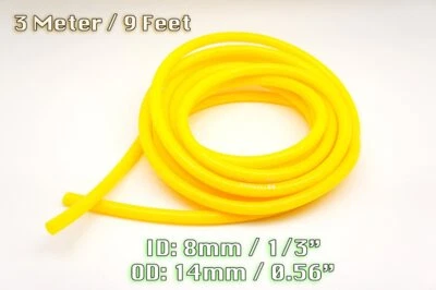 3 METRE YELLOW SILICONE VACUUM HOSE AIR ENGINE BAY DRESS UP 8MM - Image 1 of 3
