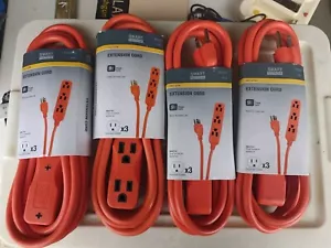 4x 3 Outlet Grounded Triple Tap 9' Extension Electric Power Cord 16 /3 Gauge /L - Picture 1 of 2