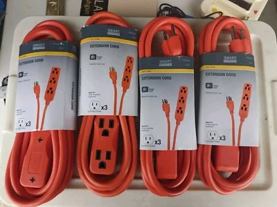 4x 3 Outlet Grounded Triple Tap 9' Extension Electric Power Cord 16 /3 Gauge /L - Image 1 of 2
