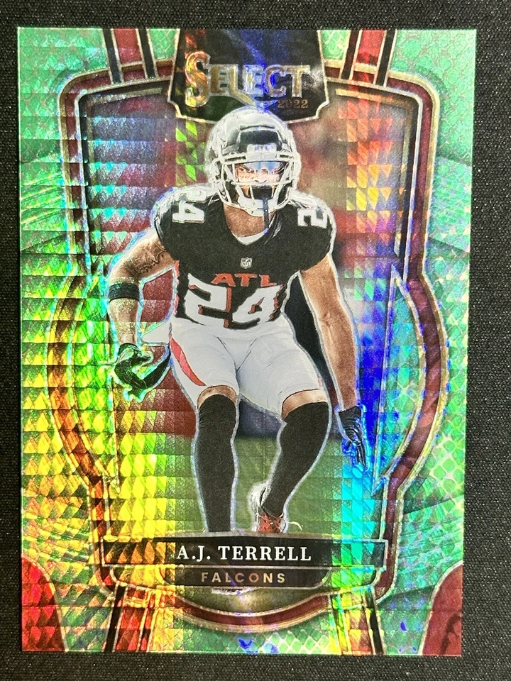 2022 Select Football Aj Terrell Dragon Scale Refractor #/89 - Image 1 of 2