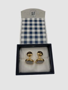 $280 Ox & Bull Men's Gold and Stainless Steel Matching Cuff links Size OS