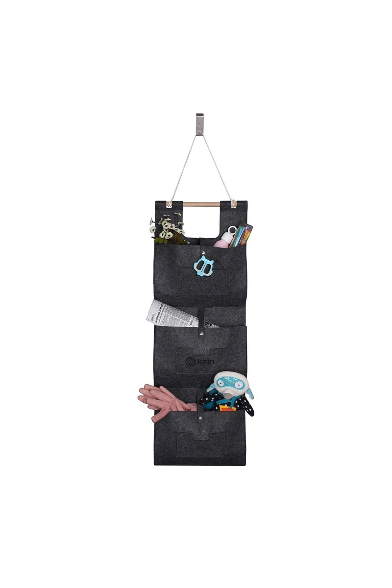 2 Stück Große Wand-Organizer-Taschen – Mit 4 Haken, 3 Taschen, Wasserdicht Für Bad, Küche & Büro