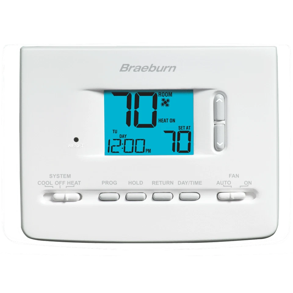 Termostato programable Braeburn 2020NC sin cubierta con bisagras, 1H/1C Foto 1 de 1