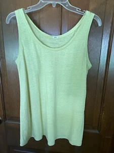 Eileen Fisher gelber Damen-Tankpullover Schaufelausschnitt 100 % Leinen neu ohne Etikett Gr. Med. - Bild 1 von 5