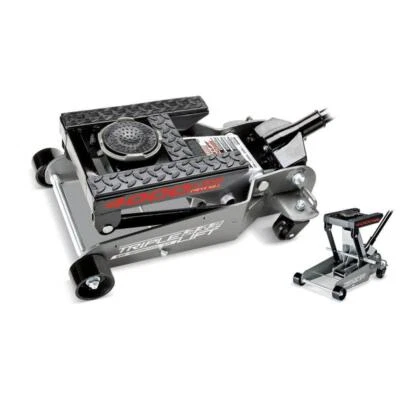 Gato de piso Powerbuilt triple elevación 4000 lb capacidad de peso hidráulico acero negro Foto 1 de 4