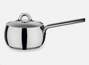 Alessi Casseruola 1 manico Mami con coperchio Acciaio 18/10 Lucido 14 cm - Foto 1 di 3