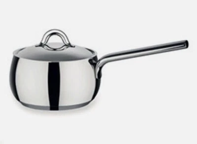 Alessi Casseruola 1 manico Mami con coperchio Acciaio 18/10 Lucido 14 cm - Immagine 1 di 3