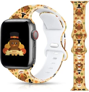 Thanksgiving I-Watch Band Unisex Compatible With Apple I-Watch 42,44,45,49mm - Picture 1 of 6