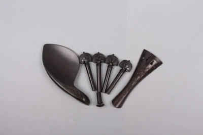 New 4/4 Violin tailpiece Hand carved Ebony tailpiece peg chinrest endpin Pegs - Image 1 of 4
