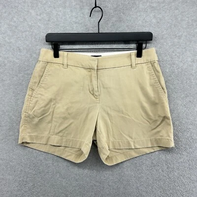 Pantalones Cortos J.CREW Mujer Talla 4 Beige Frente Plano Chino Caquis Algodón Foto 1 de 4