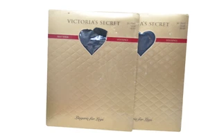 NOS Victoria’s Secret Silky Sheer Stockings Hose LOT OF 2 PAIR Jet Black - Small - Picture 1 of 1