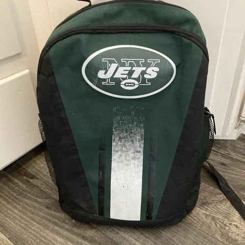 NEW YORK JETS  Backpack- School Bag Black Tote Travel  NFL Used Cover
