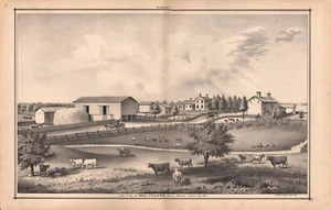Original 1877 Lithograph:  Chili, NY Benjamin Fellows Residence and Farm - Bild 1 von 1