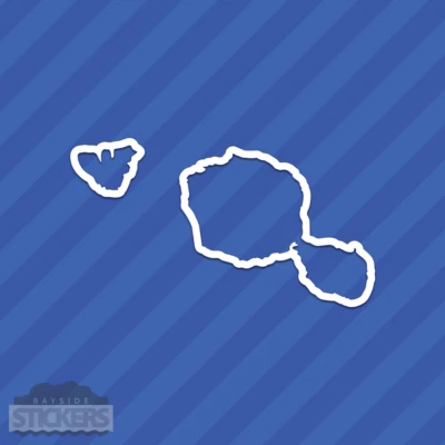 Calcomanía adhesiva de vinilo contorno de Moorea Islas Tahití Foto 1 de 2