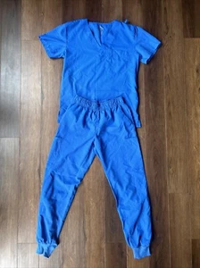 BHU Medical Uniform Unisex Scrub Set Size Small Royal Blue - Picture 1 of 6