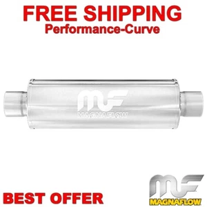 3" C/C - 4" Round 14" Body MagnaFlow Exhaust Muffler SS 14419 - Picture 1 of 4