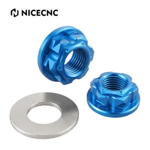 2PCS NICECNC Front Rear Axle Nuts Bolts Washer For Yamaha YZ85 YZ 85 2002-2008 - Picture 1 of 10