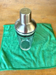 3 pc TT Cocktail Shaker Set Mixing Glass w/Recipes Shaker Lid Strainer VGUC - Picture 1 of 9