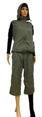 Antiguo traje de senderismo/pesca vintage azul marino - verde caqui Foto 1 de 4