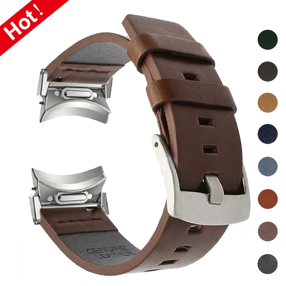 No Gaps Strap Leather Band for Samsuang Galaxy Watch 6 Classic 43 47mm 40 44mm