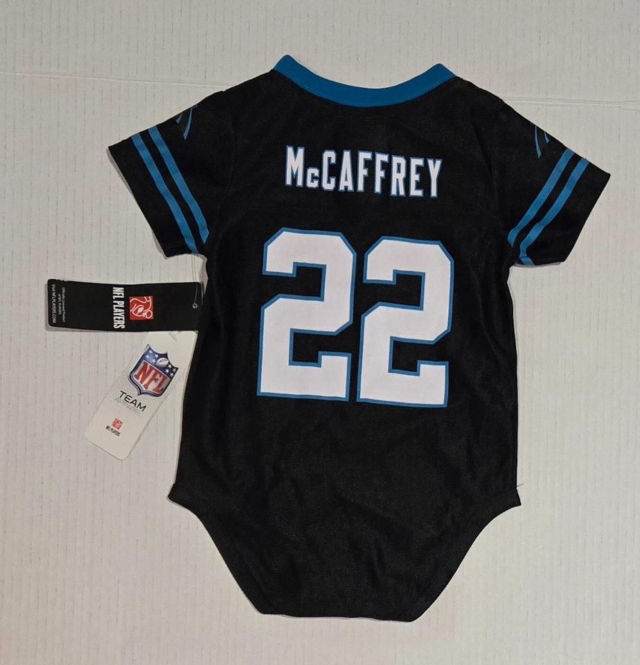 Carolina Panthers Jersey One Piece Baby Size 3-6 M Christian Mccaffrey Black NFL