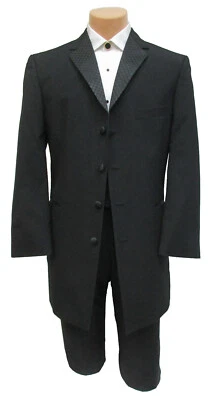 New Men's Black Matrix Tuxedo Frock Coat Jacket with Matching Pants 40R 34W - Image 1 of 4