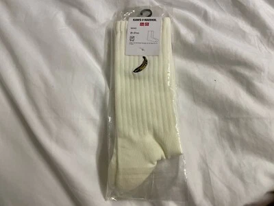 Kaws Uniqlo Warhol Cream Socks 25-27cm Uk5-8 - Image 1 of 2