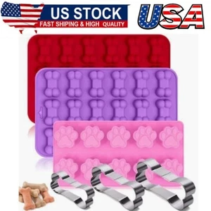 Dog Treat Molds Silicone Dog Paw Bone for Chocolate Candy Jelly Dog Treats Food - Picture 1 of 5