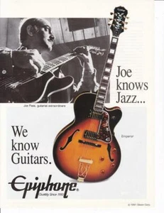 Rare 1993 Joe Pass Epiphone Emperor Guitar Ad - Picture 1 of 1