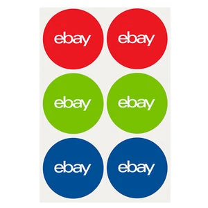 3-Color, Round eBay-Branded Sticker Multi-Pack 3” x 3” - Picture 1 of 4